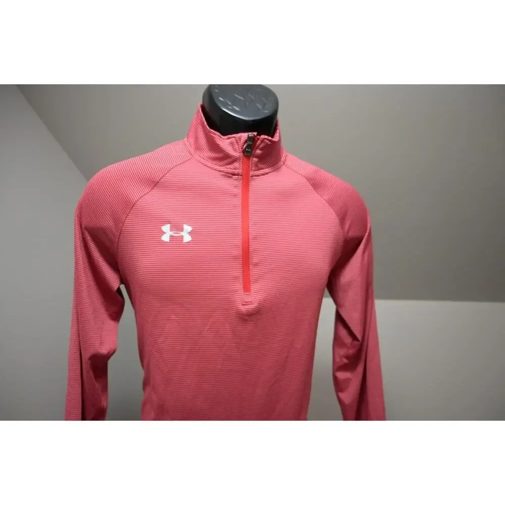 Under Armour 1/4 Zip Jacket Performance Loose Athletic‎ Striped Mens Sz Small